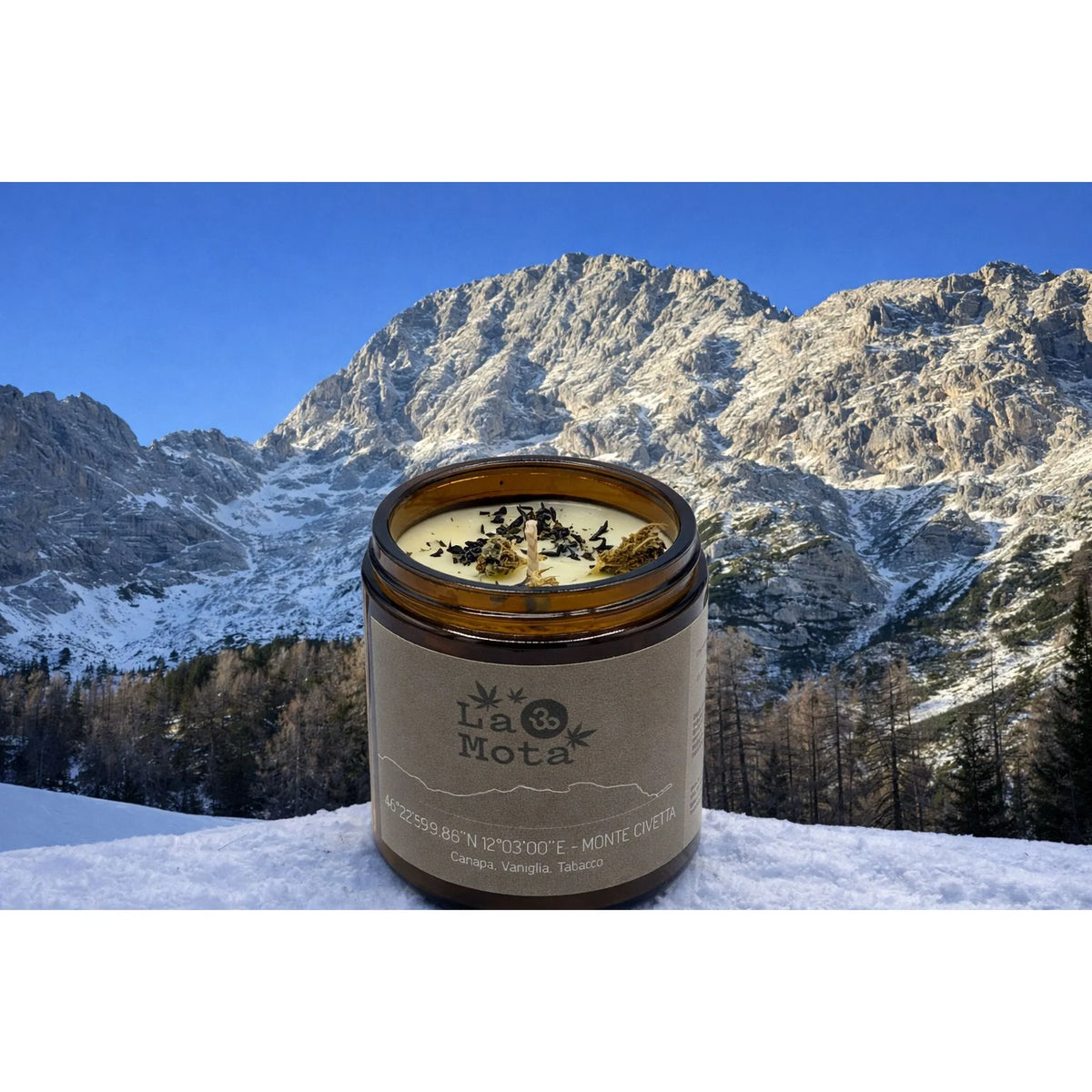Candela Aromatica Monte Civetta Canapa e Vaniglia