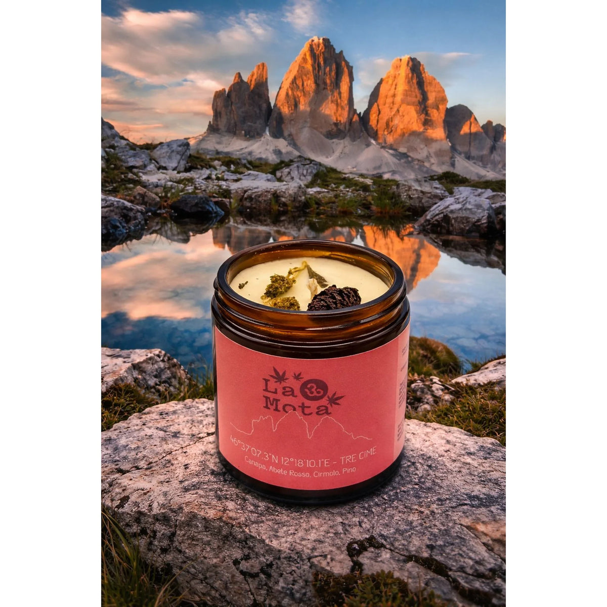 Candela Aromatica Tre Cime Cirmolo e Abete